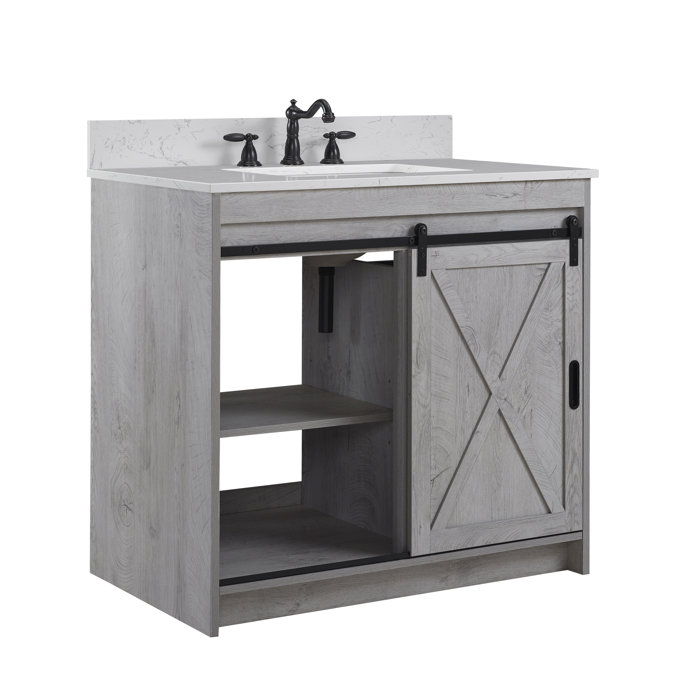 Sand & Stable Jillian 36'' Single Bathroom Vanity with Engineered Stone